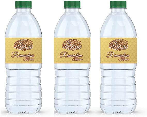 Ramadan Water Bottle Sticker Labels