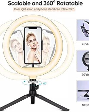 Ring Light Stand for Live Stream, Makeup, YouTube Video, Photography TikTok and more Compatible with Universal Phone