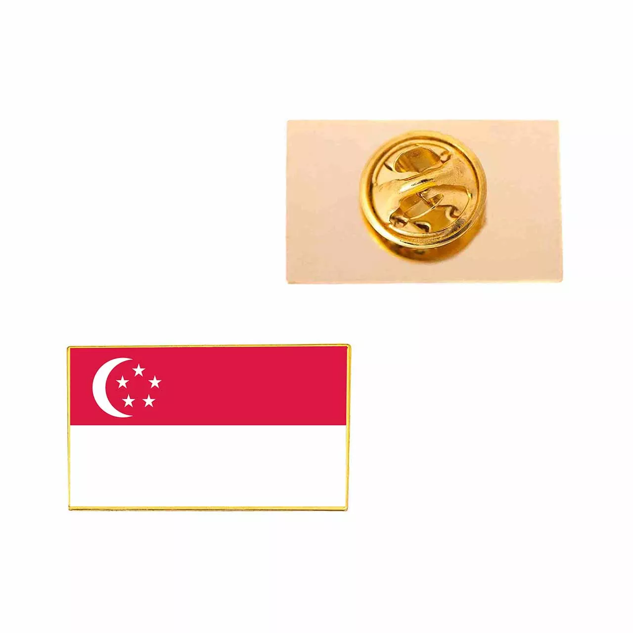 Singapore Metal Flag Lapel Pin