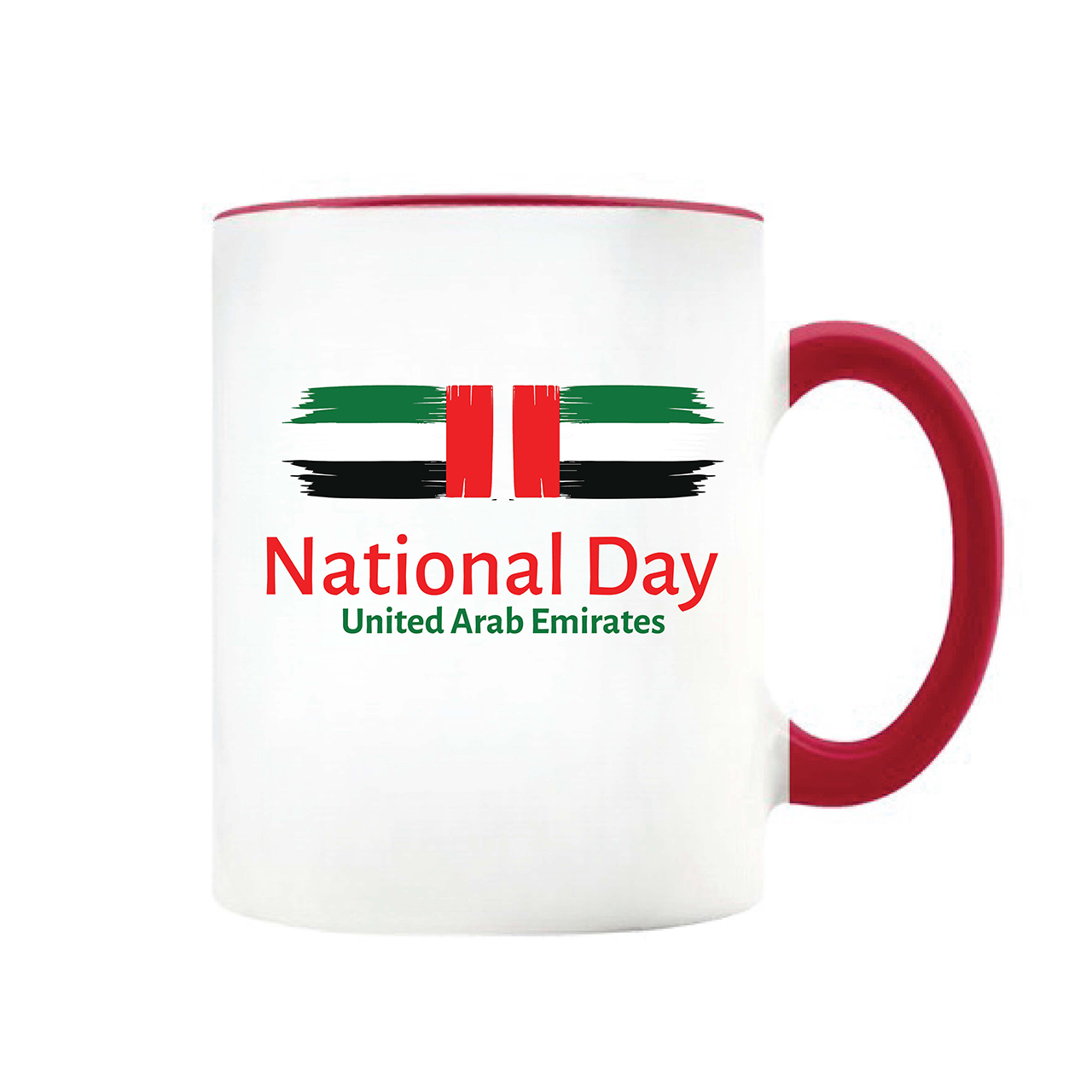 CERAMIC MUG UAE NATIONAL DAY TWO TONE RED