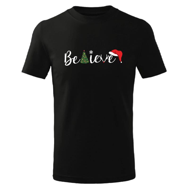 Believe Christmas Printed T-Shirt For Adult Unisex