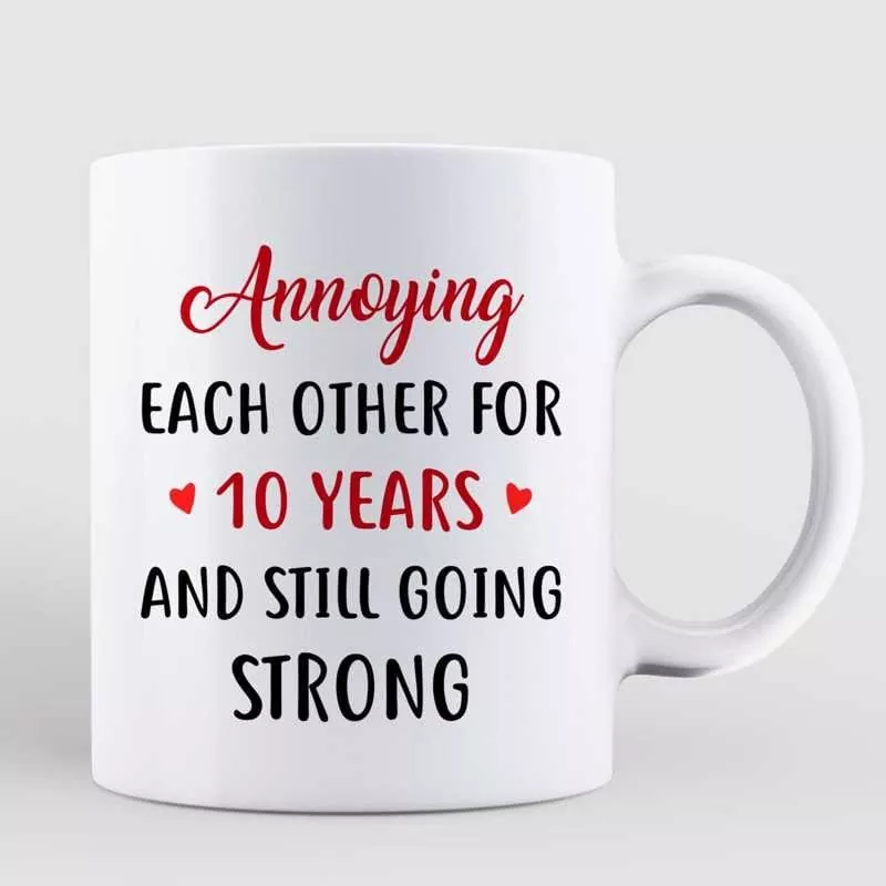Couple Annoying Each Other Ceramic Mug