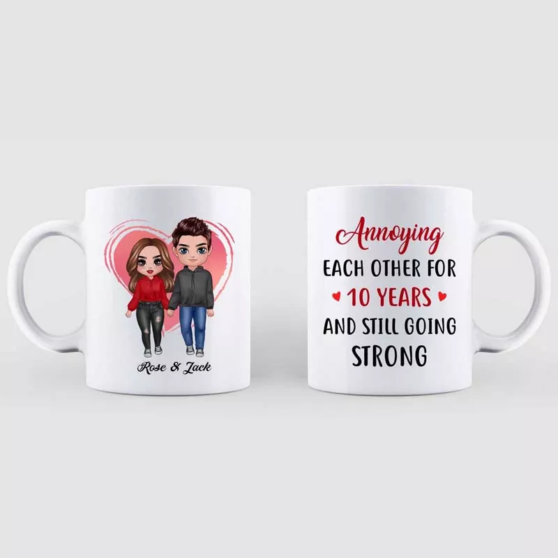 Couple Annoying Each Other Ceramic Mug