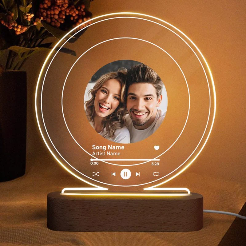 Couple Custom Song Photo Acrylic Led Lamp