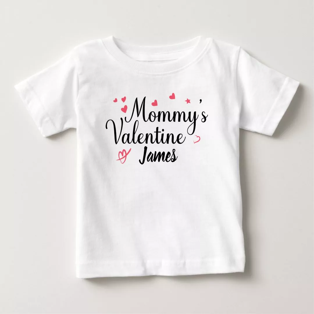 Mommy’s Valentines, Personalized Name Baby T-Shirt