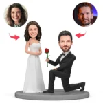 Kneeling proposal custom wedding caketopper