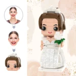Bride holding bouquet custom wedding figurine