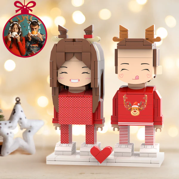 christmas-brick-figures-elk-couple | Printshop4me christmas-brick-figures-elk-couple
