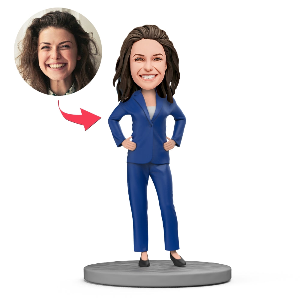 Blue Suit Businesswoman Bobblehead